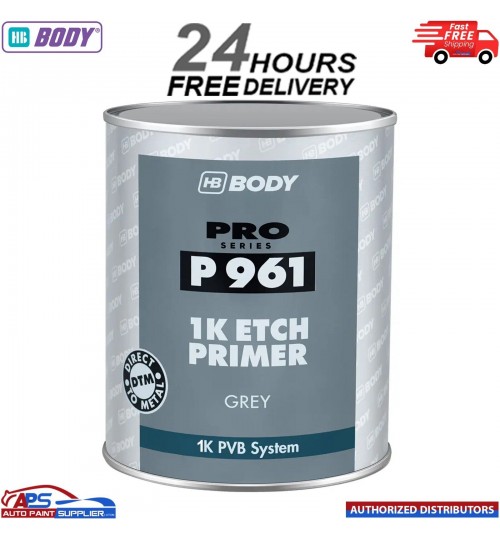 HB BODY PRO SERIES P961 1K ETCH PRIMER GREY 4LTR - 1K PVB FAST DRYING SYSTEM